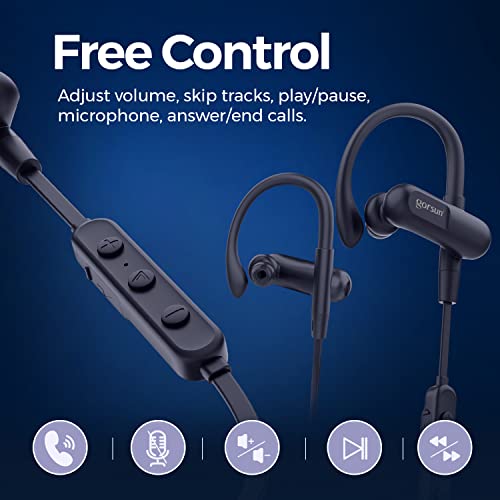 Bluetooth Headphones,30 Hours Playtime Wireless Earbuds,Bluetooth 5.0 Sports Earphones with CVC6.0 Sound Isolation Mic,IPX5 Waterproof,Deep Bass Stereo Wireless Headsets for Gym Running