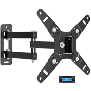 tv wall mount full motion for 13-45 inch up to 55 lbs to flat & curved tv, juststone tv bracket heavy duty articulating arm with swivel tilt extend, max vesa 200x200mm to led lcd oled etc
