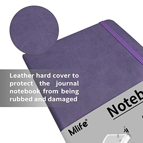 Mlife A5 Lined Journal Notebook, College Ruled Notebook, 196 Pages, 5.75 * 8.38 inches, Hardcover Notebook for Work, Journals for Writing (1Pack Purple)