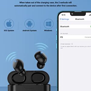 FEANS Wireless Earbuds P3 Bluetooth 5.3 Call Noise Cancelling Earbuds in Ear Headphones with Microphones LED Digital Display IPX5 Waterproof Earbuds for iPhone Android PC Laptop Sport Workout