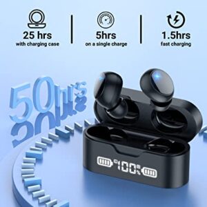 FEANS Wireless Earbuds P3 Bluetooth 5.3 Call Noise Cancelling Earbuds in Ear Headphones with Microphones LED Digital Display IPX5 Waterproof Earbuds for iPhone Android PC Laptop Sport Workout