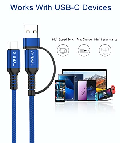 Basesailor USB C to USB C 100W Cable 10FT with USB Adapter,Nylon Fast Charging PD Charger Cord for MacBook Pro Mac,iPad 10 Air 5 4 Mini 6,Google Pixel,Steam Deck,Samsung Galaxy Note 20,S23 S20 S21 S22