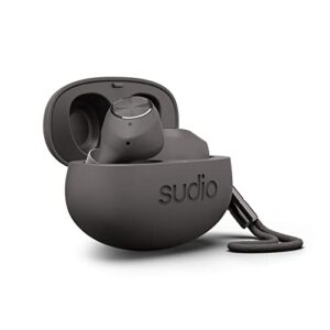sudio t2 wireless earbuds with bluetooth 5.2, active noise cancelling, built-in microphones, 35h playtime, quick charge, sweat and splash proof (black)