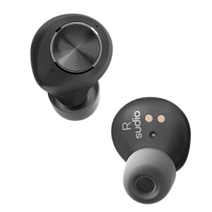 Sudio T2 Wireless Earbuds with Bluetooth 5.2, Active Noise Cancelling, Built-in Microphones, 35h Playtime, Quick Charge, Sweat and Splash Proof (Black)