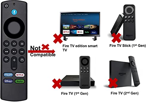 Voice Remote (3rd Gen) Replacement for Alexa Voice Remote, Compatible with Fire TV Stick 4K, Fire TV Stick (2nd & 3rd Gen), Fire TV Cube (1st and Later), Fire TV (3rd Gen), Fire TV Stick Lite