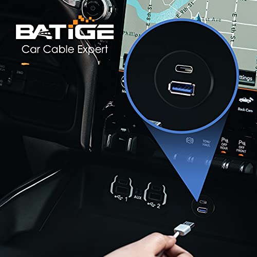 BATIGE Type C 3.1 and USB 3.0 Car Mount Flush Cable Male to Female Waterproof Extension for Car Truck Boat Motorcycle Dashboard Panel - 3ft