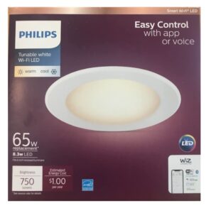 philips tunable white 5/6 in. led 65w equivalent dimmable smart wi-fi wiz connected recessed downlight kit