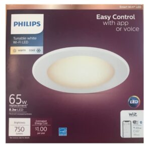 Philips Tunable White 5/6 in. LED 65W Equivalent Dimmable Smart Wi-Fi Wiz Connected Recessed Downlight Kit