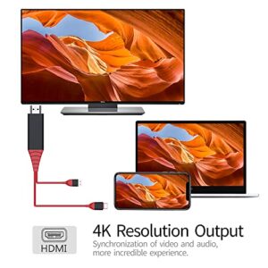 Blue Union Type C to 4K HDMI Cable Adapter 6.6FT (USB A Port is for Charging Only), High Speed HDMI Cable, 3840x2160@30 Hz, Phone to TV Mirroring Cable for Laptop, Monitor, Fire TV