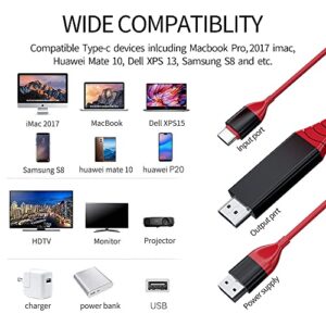Blue Union Type C to 4K HDMI Cable Adapter 6.6FT (USB A Port is for Charging Only), High Speed HDMI Cable, 3840x2160@30 Hz, Phone to TV Mirroring Cable for Laptop, Monitor, Fire TV