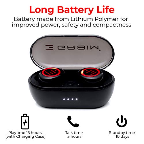 GR8IM Wireless Earbuds TWS Stereo Bluetooth 5.0 in-Ear Headphones with Deep Bass, Built-in Mic, Answer Phone Call Earphone IPX5 Waterproof Sports Earpiece with Charging Case