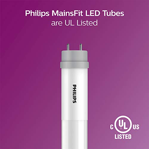 Philips LED 534172 Ballast Bypass 4-Foot T8 Tube Glass Light Bulb: 1800-Lumen, 4000-Kelvin, 14 (32-Watt Equivalent), Medium Bi-Pin G13 Base, Frosted, Cool White, 10-Pack