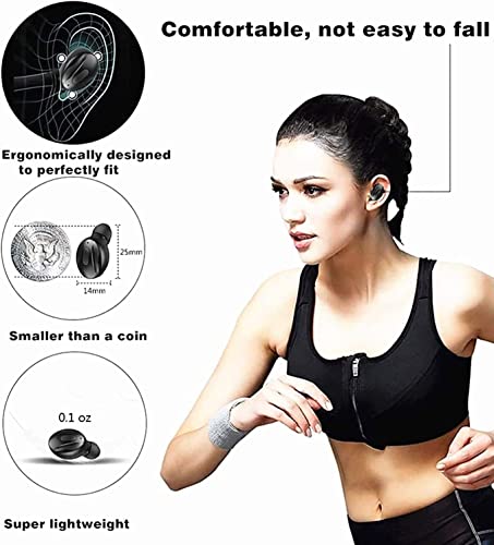 Hoseili【2022new editionBluetooth Headphones】.Bluetooth 5.0 Wireless Earphones in-Ear Stereo Sound Microphone Mini Wireless Earbuds with Headphones and Portable Charging Case for iOS Android PC. XGB20