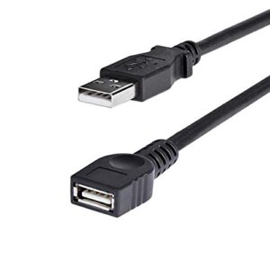 startech.com 6 ft black usb 2.0 extension cable a to a – m/f – usb extension cable – usb (m) to usb (f) – usb 2.0 – 6 ft – black – usbextaa6bk