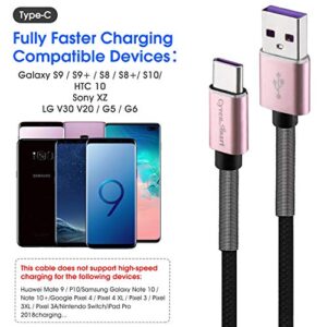 CyvenSmart USB Type C Cable 1ft, [2 Pack] USB A 2.0 to USB-C Fast Charger Durable TPE Cord Compatible with Samsung Galaxy A10/A20/A51/S10/S9/S8 Plus/Note 9/8,LG V50 V40 G8 G7 Thinq-Pink