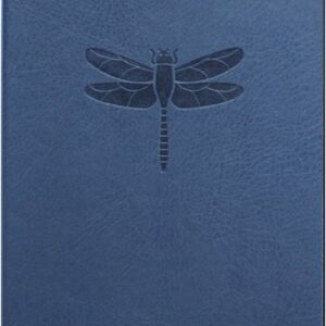 Blue Embossed Dragonfly Faux Leather Journal - Lined