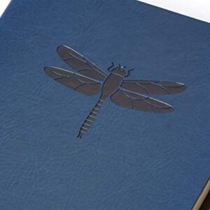 Blue Embossed Dragonfly Faux Leather Journal - Lined