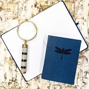 Blue Embossed Dragonfly Faux Leather Journal - Lined