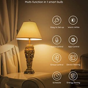 Govee Smart Light Bulbs, Wi-Fi and Bluetooth Light Bulbs, Works with Alexa & Google Assistant, 9W 60W Equivalent Dimmable LED Light Bulbs, 2700K Soft Warm White LED Bulbs, No Hub Required, 1 Pack