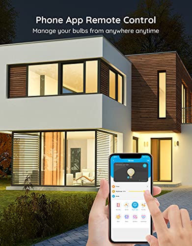 Govee Smart Light Bulbs, Wi-Fi and Bluetooth Light Bulbs, Works with Alexa & Google Assistant, 9W 60W Equivalent Dimmable LED Light Bulbs, 2700K Soft Warm White LED Bulbs, No Hub Required, 1 Pack