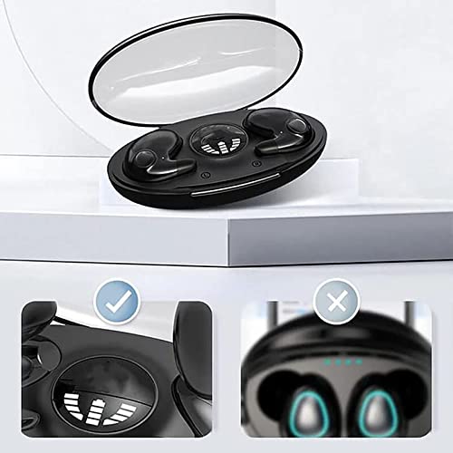 kejinzi Invisible Sleep Wireless Earphone Ipx5 Waterproof, True Wireless Earbuds Sense-Free to Wear Bluetooth 5.3 Headphones Touch Control, Earbuds Wireless Bluetooth for Sport (Black)