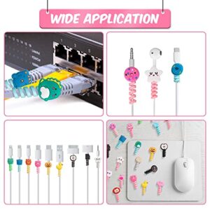 32 Pieces Colorful Cartoon Charger Cable Protectors USB Charger Cable Saver Silicone Animal Cable Buddies Flexible Cable Wire Protectors for Most Cellphone Data Lines (Cute Style,2 x 3 cm)
