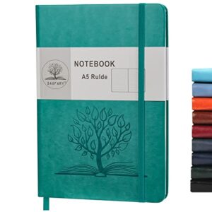 daofary a5 journal notebook, leather ruled notebooks 160 pages diary 100gsm thick paper writing hardcover notebook with pocket for work men woman 8.4 x 5.7 in
