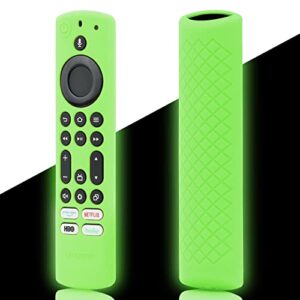 ns-rcfna-21 remote case replacement for toshiba and insignia tv voice control, green silicone protective cover skin glow in dark – lefxmophy