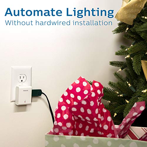 Philips Indoor Lighting Control with Wireless Remote Switch, 3 Receivers, ON/OFF Control, 1 Polarized Outlet Each, 80ft. Signal, Ideal for Lamps, Seasonal Lighting, LED, SPC1235AT/27