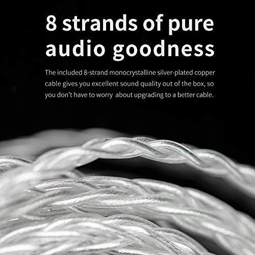 FiiO FA9 Earphone Wired Headphones in-Ear HiFi 6BA with Detachable MMCX monocrystalline Silver-Plated Copper Cable DLP Hi-Res for Smartphones/PC/Laptop/Tablet (Clear)