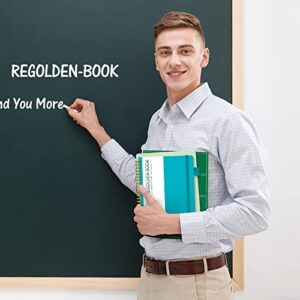 Regolden-Book Spiral Ruled Notebook, Ruled Lined Hardcover Journal for Note Taking, 100Gsm Thick Paper with Pocket for Men & Women School/College/Work/Office, 160 Pages, 5.5x8.5, (Teal)