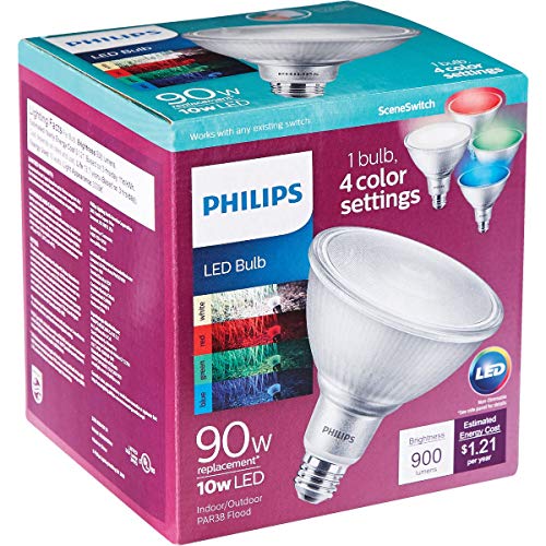 Philips LED Color Changing PAR38 Sceneswitch Light Bulb: 900-Lumens, 10-Watt (90-Watt Equivalent), E26 Medium Screw Base, 541136