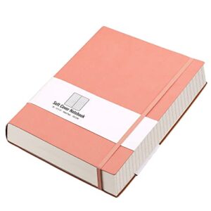ahgxg lined journal notebook – 320 numbered pages large b5 thick journal for women, 100gsm thick college ruled paper, faux leather softcover, for work school, 7.6” x 10”-pink