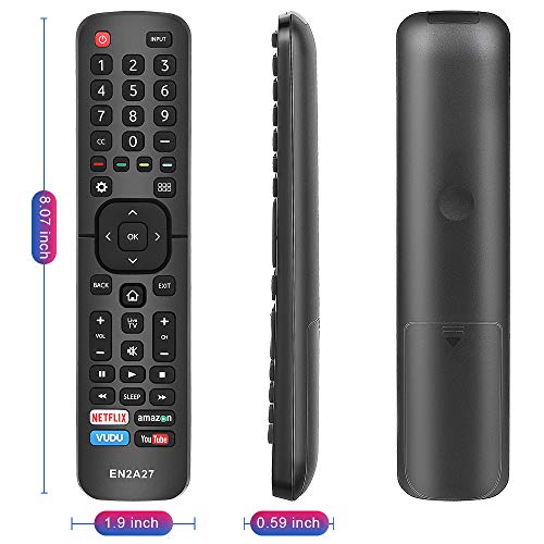 Gvirtue EN2A27 Universal Remote Control for Hisense TV Remote LED ULED LCD UHD HDTV 4K Android Smart TV with Netflix, Amazon, Vudu, You Tube Button