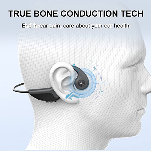 Bone Conduction Headphones - Bluetooth Comfortable Wireless Open Ear Headphones with Microphone - Sweatproof Running Headphones - Workout Bone Conducting Earphones Headset for Sports Gym Exercise