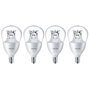 philips led dimmable a15 soft white light bulb with warm glow effect 450-lumen, 2700-2200-kelvin, 5.5-watt (40-watt equivalent), e12 base, clear, 4-pack