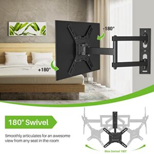 USX MOUNT Full Motion TV Wall Mount for Most 13-42 inch TV Monitor, Wall Mount TV Monitor Bracket with Articulating Swivel Tilt Extension, Hold TV up to 55lbs, Max VESA 200x200mm