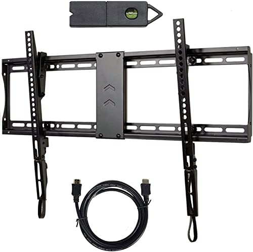 VideoSecu Mounts Tilt TV Wall Mount Bracket for Most 23"- 85" LCD UHD LED Plasma TV with 75X75 100x100 400x400 684x400 700x400mm, with Magnetic Stud Finder and HDMI Cable MF609B BXM