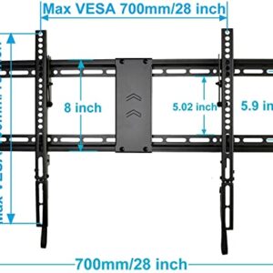 VideoSecu Mounts Tilt TV Wall Mount Bracket for Most 23"- 85" LCD UHD LED Plasma TV with 75X75 100x100 400x400 684x400 700x400mm, with Magnetic Stud Finder and HDMI Cable MF609B BXM