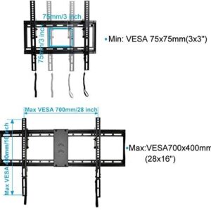 VideoSecu Mounts Tilt TV Wall Mount Bracket for Most 23"- 85" LCD UHD LED Plasma TV with 75X75 100x100 400x400 684x400 700x400mm, with Magnetic Stud Finder and HDMI Cable MF609B BXM