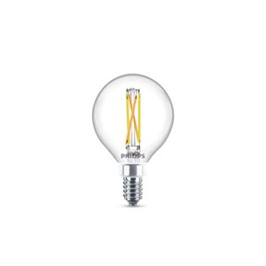 Philips LED Ultra Definition G16.5 Glass Light Bulb, EyeComfort Technology, Dimmable, 350 Lumen, Soft White Light (2700K), 3.5W=40W, E12 Base, 2-Pack (573303)