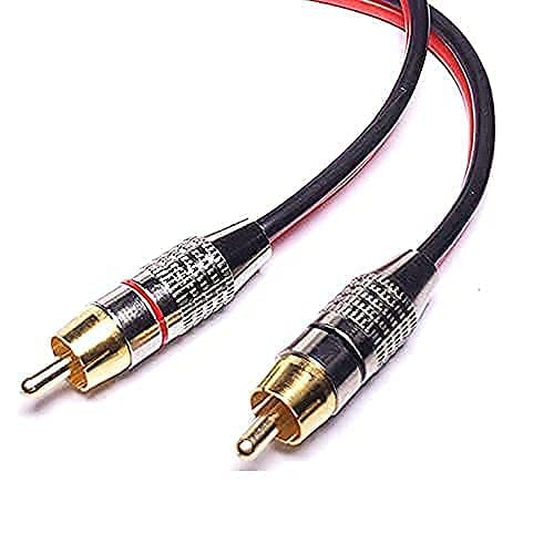 RCA Connector to Speaker Wire Adapter, Csk 2PCS Speaker Cable Bare Wire to RCA Male Plug Adapter Audio Open End for Amplifiers Speaker(3ft)