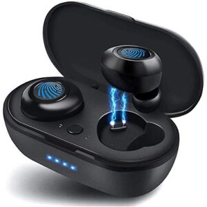 wireless earbuds,super fast charge,bluetooth 5.0 in-ear stereo headphones with usb-c charging case, 30h playtime,built-in mic for clear calls,touch-control,ipx7 waterproof resistant design for sports