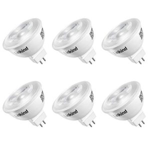 linkind mr16 led bulb dimmable, gu5.3 bi-pin base mr16 led bulbs, 6.5w (70w equivalent) 3000k soft white 640lm mr16 led spot lights, recessed, tracking lights, 12v low voltage, 6 packs