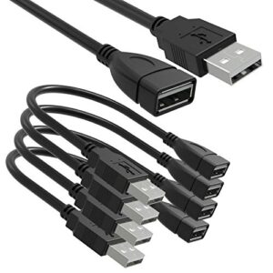 saitech it 4 pack (15cm – 6inch) adjustable flexible usb 2.0 male to female extension plug / socket adapter cable – worlds shortest usb 2.0 extension cable