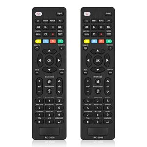 2 pcs universal ir tv remote control for tcl, lg, hisense,samsung, philips, vizio, sharp, sony, panasonic, sanyo, insignia, toshiba and other brands smart tv with netflix 3d shortcut buttons no voice