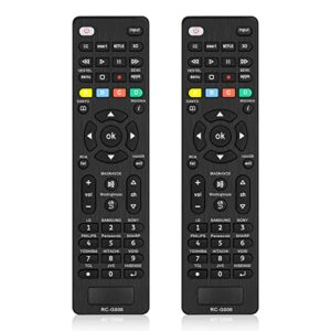 2 PCS Universal IR TV Remote Control for TCL, LG, Hisense,Samsung, Philips, Vizio, Sharp, Sony, Panasonic, Sanyo, Insignia, Toshiba and Other Brands Smart TV with Netflix 3D Shortcut Buttons No Voice