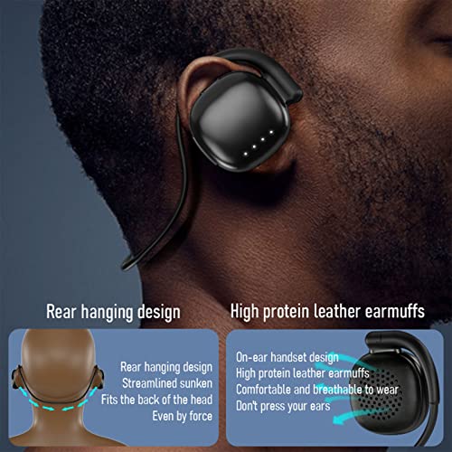 CHUYI Behind The Head Headphones, Bluetooth Wireless On-Ear Earphones, Foldable Lightweight Wireless Stereo Neckband Around Head Headset with Built-in Mic for Sports, 23Hrs Music Time (Black)