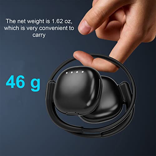 CHUYI Behind The Head Headphones, Bluetooth Wireless On-Ear Earphones, Foldable Lightweight Wireless Stereo Neckband Around Head Headset with Built-in Mic for Sports, 23Hrs Music Time (Black)