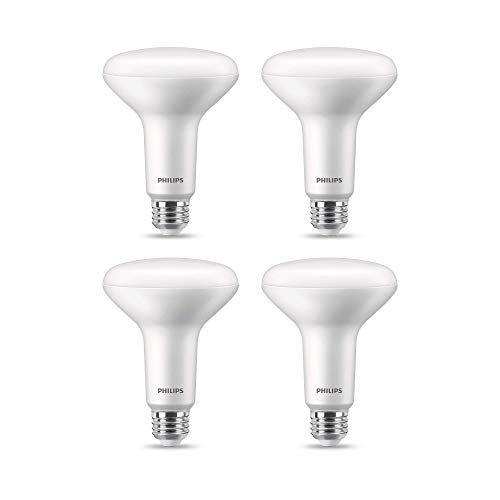 Philips LED Flicker-Free High Lumen BR30, Dimmable Warm Glow Effect, 1400 Lumen, 2700-2200K, 15W=100W, EyeComfort Technology, E26 Base, Title 20 Certified, 4-Pack